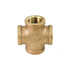 Everflow BRCR0012-NL 1/2 Inch Lead Free Four Way Brass Cross Fitting with Equally Sized Female Threaded Branches For 125 LB Applications  Easy to Install - B00N2SEKQW